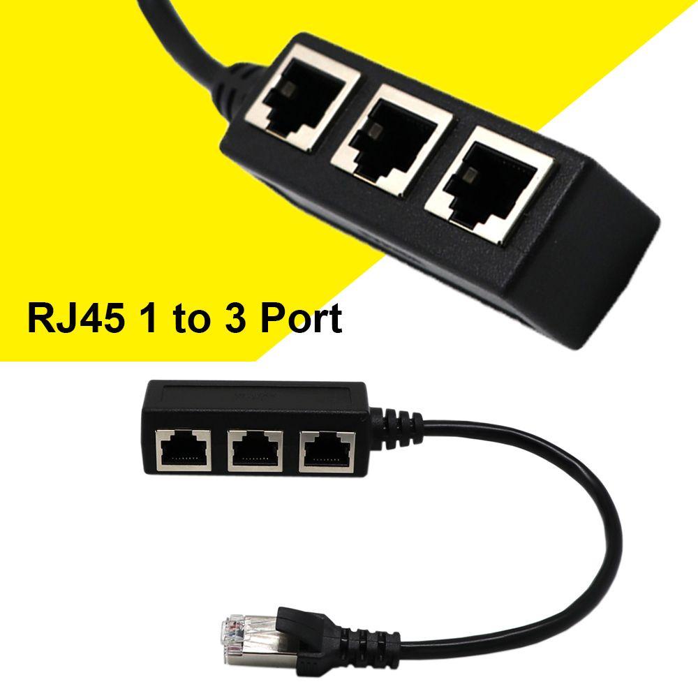 Adapter Kabel RJ45 Nanas Hitam Extension Splitter Eterna