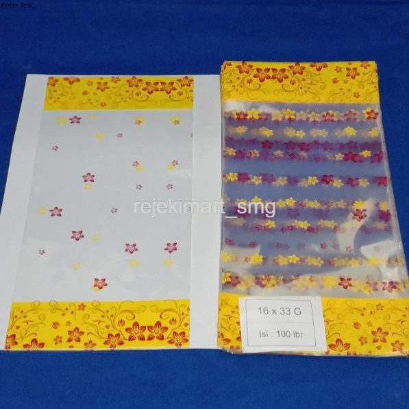 

DISKON !!! PLASTIK DUDUK OPP MOTIF BUNGA UKURAN 16 x 33 / PLASTIK JAJAN LEBARAN ( ISI 100 PCS )