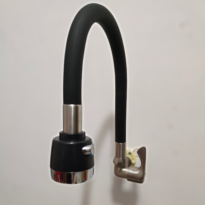 kran angsa flexibel warna hitam/kran cuci piring/keran dapur