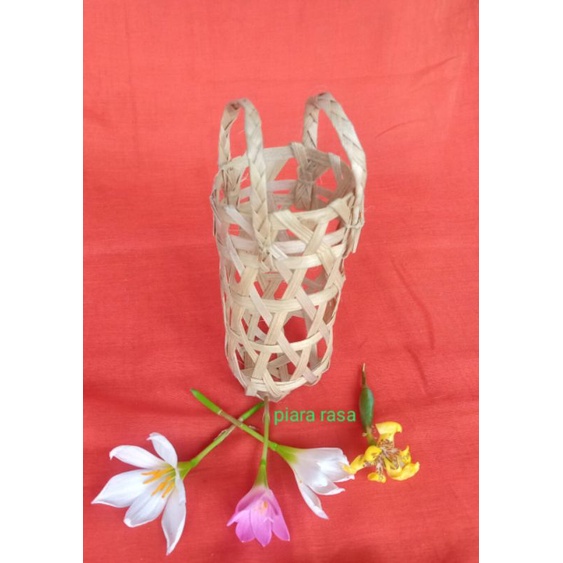 anyaman bambu botol mini 5×12