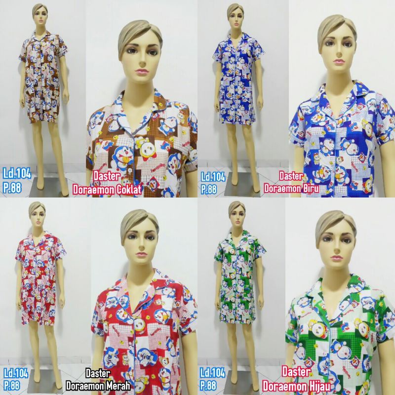 baju tidur piyama kain katun doraemon