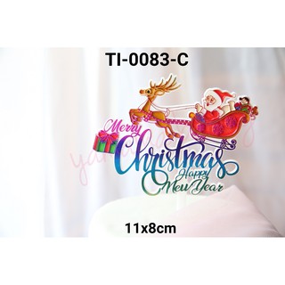 Image of thu nhỏ GR-TI-0083 Cake topper tulisan merry christmas happy new year natal #3