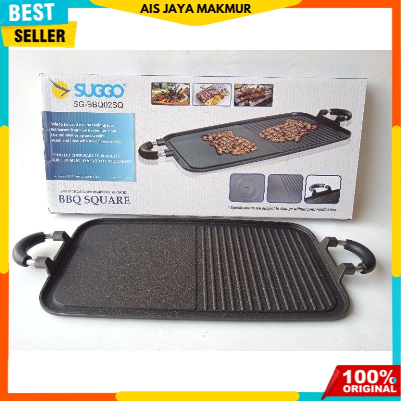 Long Griddle / Multi Grill pan teflon Suggo / Pemanggang / Griller