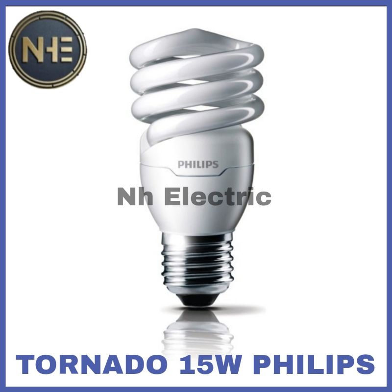 Lampu Philips Tornado 15W Watt Putih CDL E27 - Spiral 15 Watt Philips White 220V SNI Bundling 3 Pcs