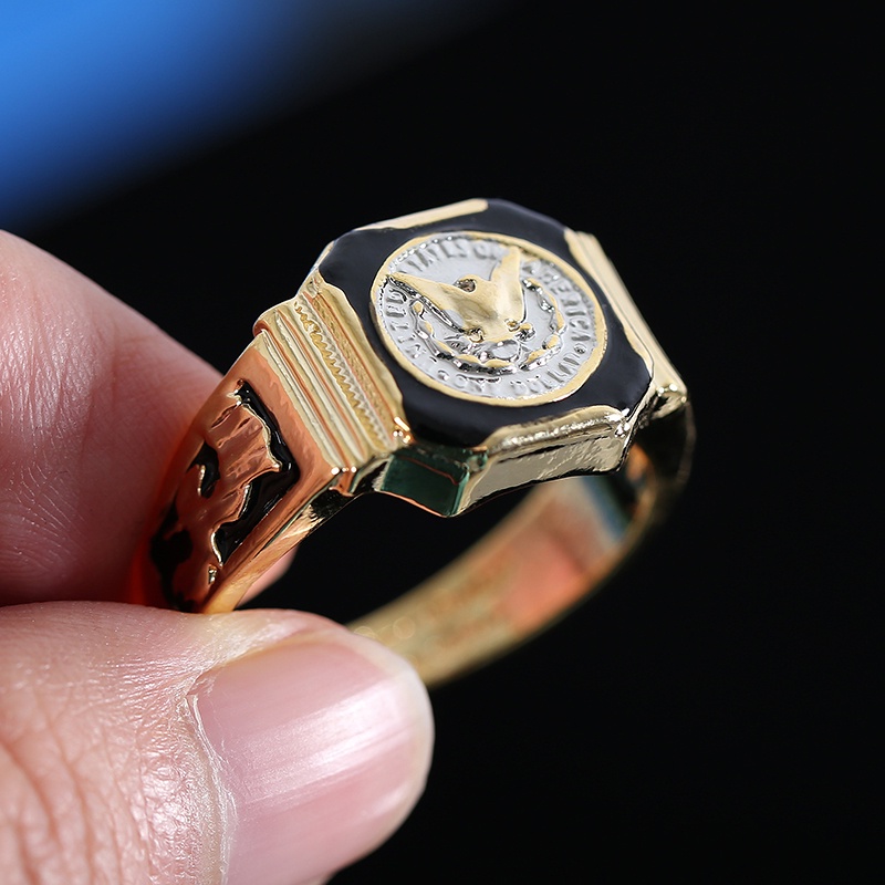 AMERICAN EAGLE Cincin Desain Elang Amerika Gaya Punk Klasik Untuk Pria