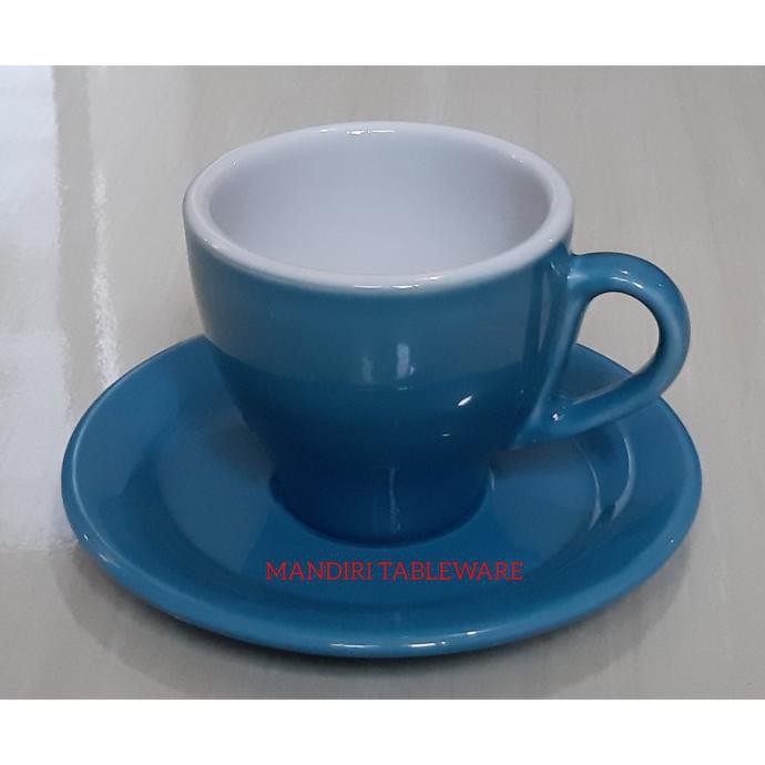 

CANGKIR KOPI LATTE KERAMIK / COFFEE LATTE MUG / TWO TONED - BLUE