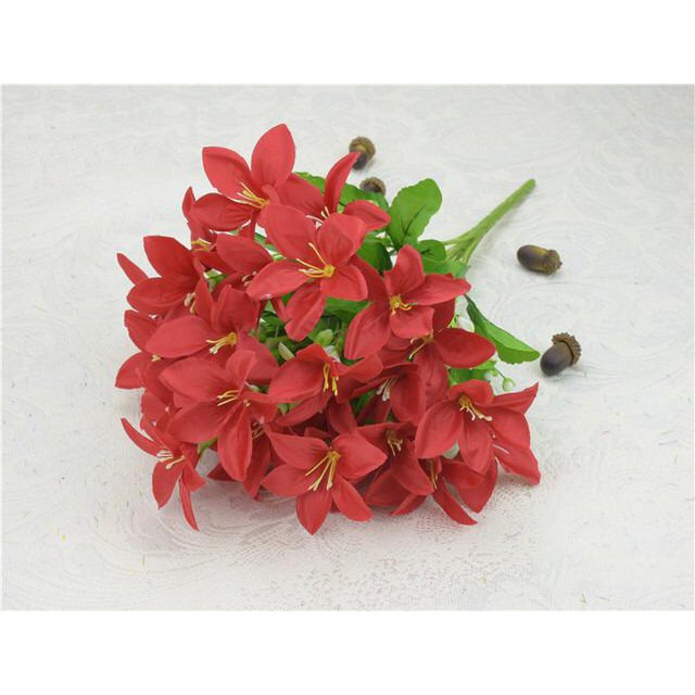 COD BUNGA TUKIP MEKAR  BUNGA TANGKAI PLASTIK BUNGA ARTIFISIAL BUNGA PAJANGAN BUNGA HIASAN BT9016-MERAH