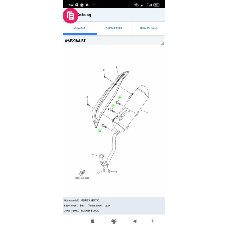 BAUT KNALPOT AEROX ORIGINAL YAMAHA