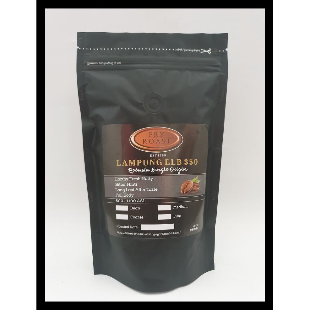 

Kopi Robusta Lampung Elb 350 (Biji/Bubuk) 250 Gram - Biji Bergaransi