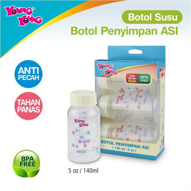 ♥BabyYank♥ YOUNG YOUNG BOTOL PENYIMPAN ASI 3PCS/ BOTOL SUSU ASI BPA FREE