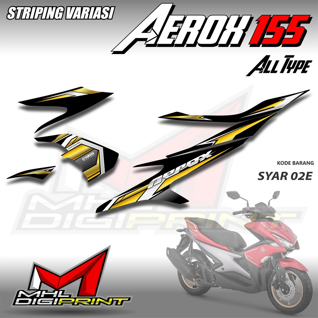 STRIPING VARIASI AEROX 155 ALL TYPE - STIKER AEROX 155 - SYAR 02