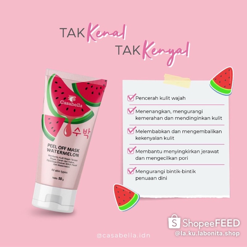 Masker Semangka Casabella Peel Off Mask Watermelon