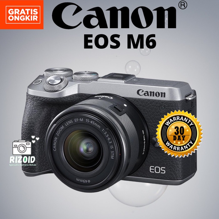 Kamera Camera Mirrorless Canon EOS M6 II n Lensa Kit Layar Flip Wifi