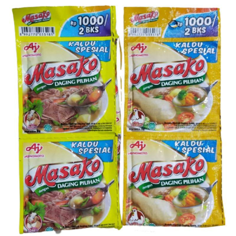 

Masako Kaldu Ayam dan Sapi Renteng (Isi 12sachet @10gr) Renceng