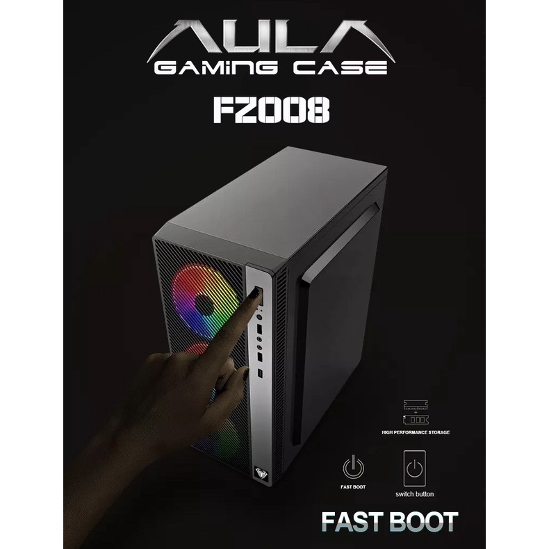 Gaming Case Aula FZ008 | Include 3x RGB Fans | Support ATX /Micro ATX