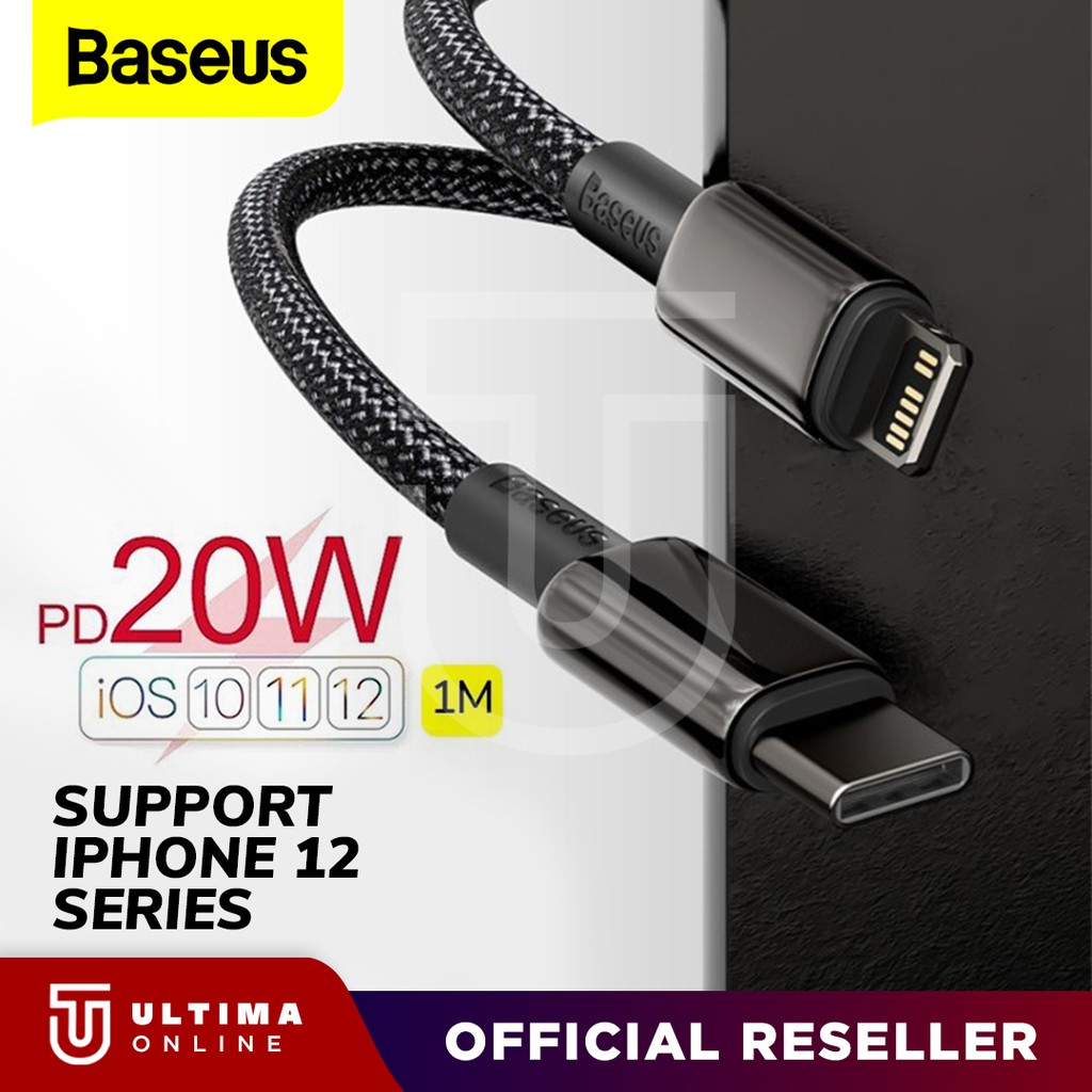 baseus kabel data type c to lightning charger ipone iphon fast charging pd 20w appl apel original