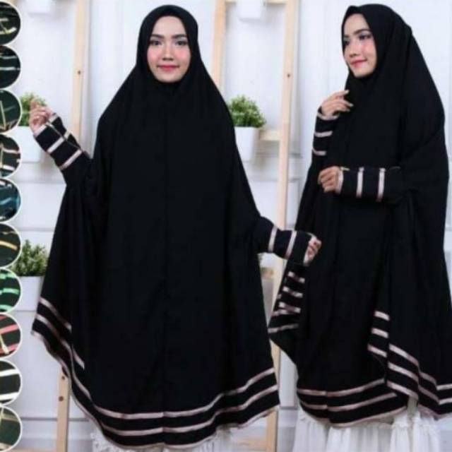 French khimar lengan zipper