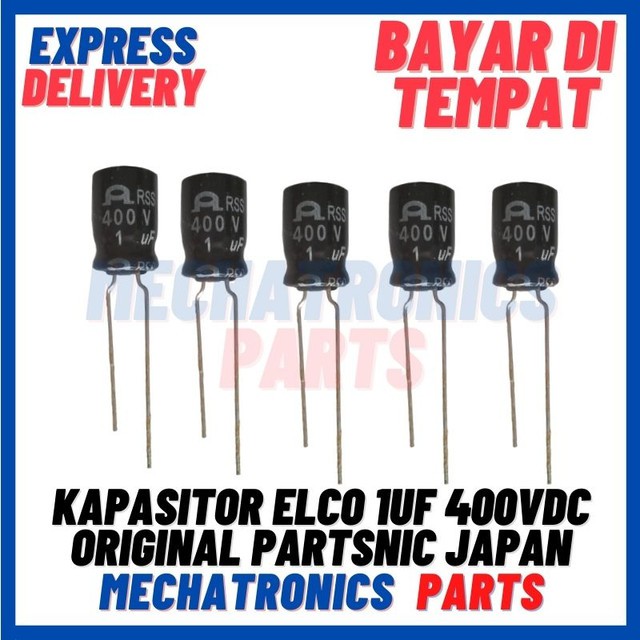 [PAS-9615] KAPASITOR ELCO 1UF 400VDC ORIGINAL PARTSNIC JAPAN