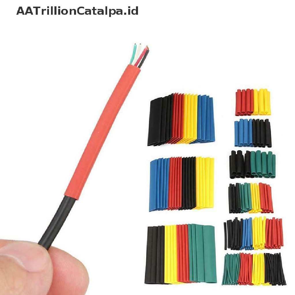 Aatrillioncatalpa 164pcs Selang Bakar Heat Shrink Insulated Untuk Membungkus Kabel Listrik