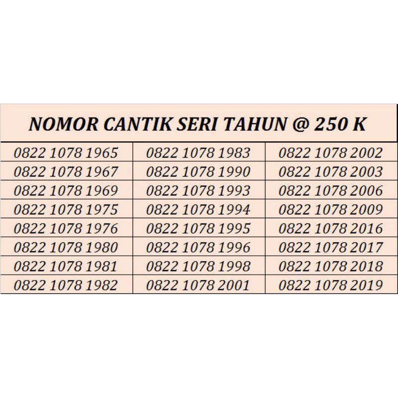 NOMOR CANTIK MURAH  Palembangperdana serian 0822.1078.tahun