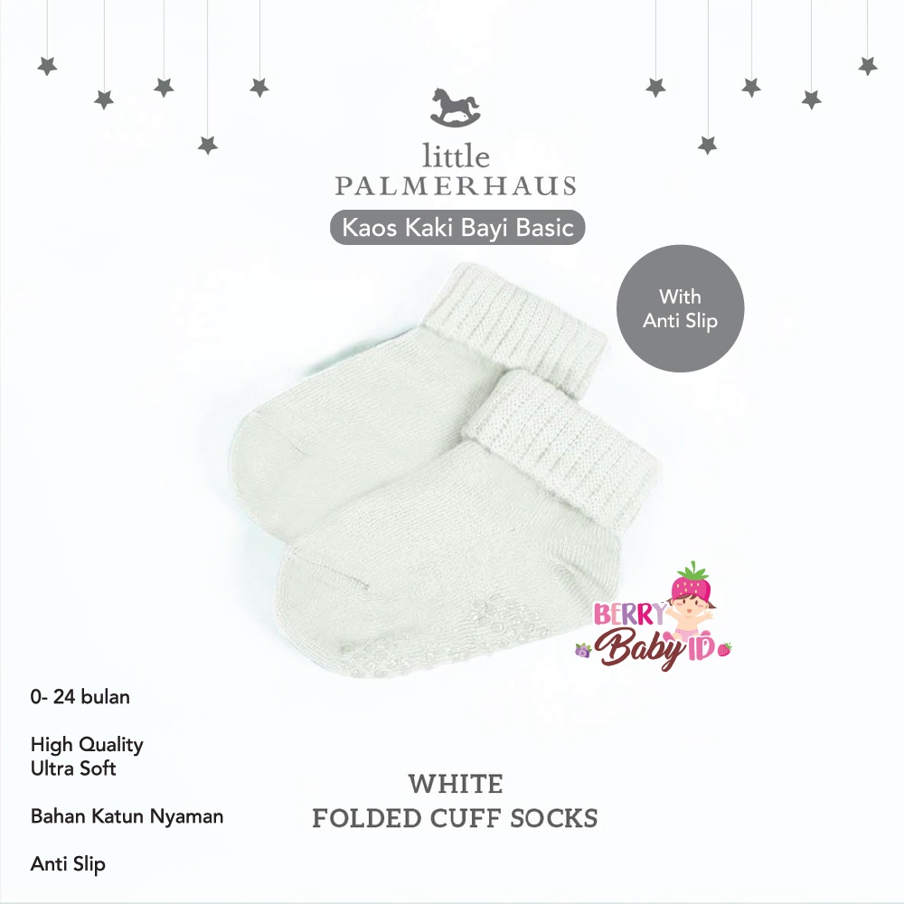 Little Palmerhaus Socks Folded Cuff With Anti Slip Kaos Kaki Bayi Anak Berry Mart