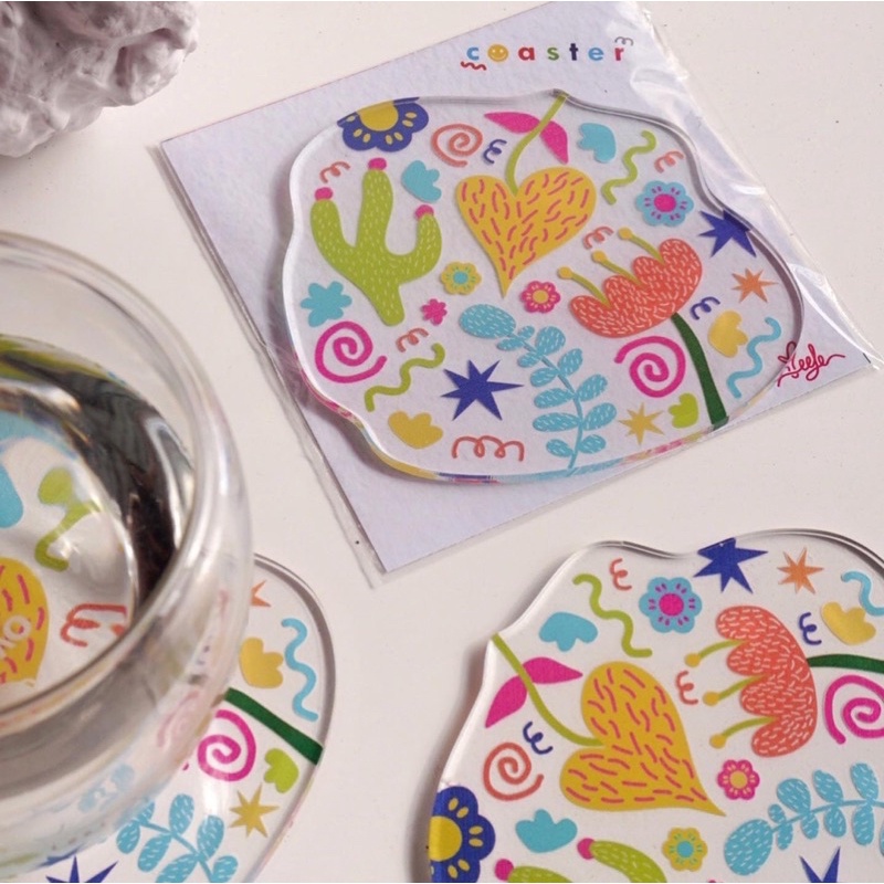 Acrylic Coaster | Tatakan gelas akrilik print yeele