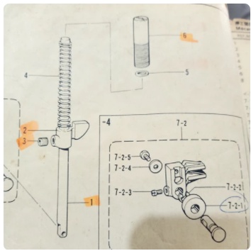 Adjust screw,lubang kancing brother B814 141454-001