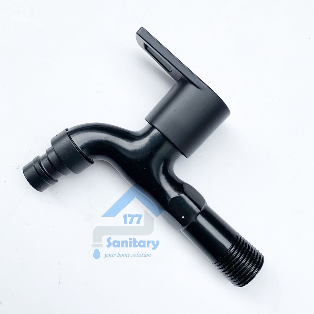 Kran air Taman HITAM Stainless Minimalis Murah BRC-Keran air tembok faucet Black wall stenlis kran wudhu cuci