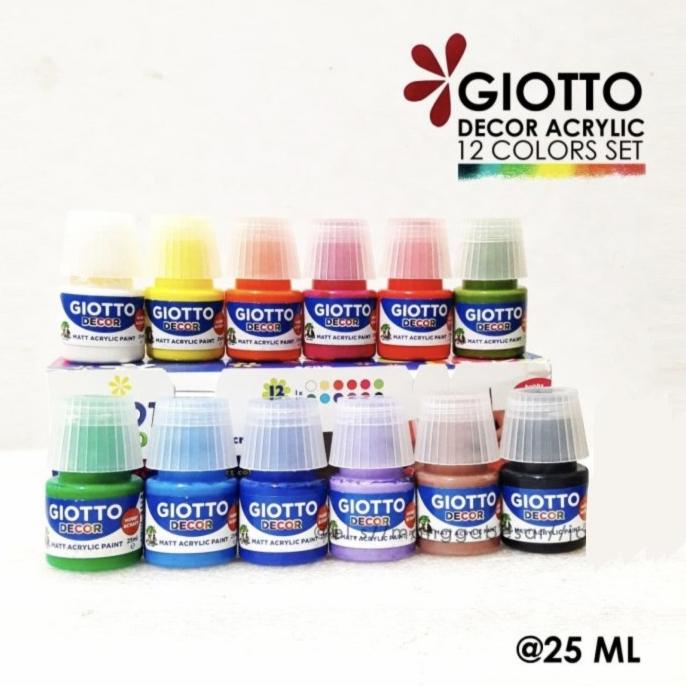 

Giotto decor acrylic set 12 warna - 25 ml cat acrylic