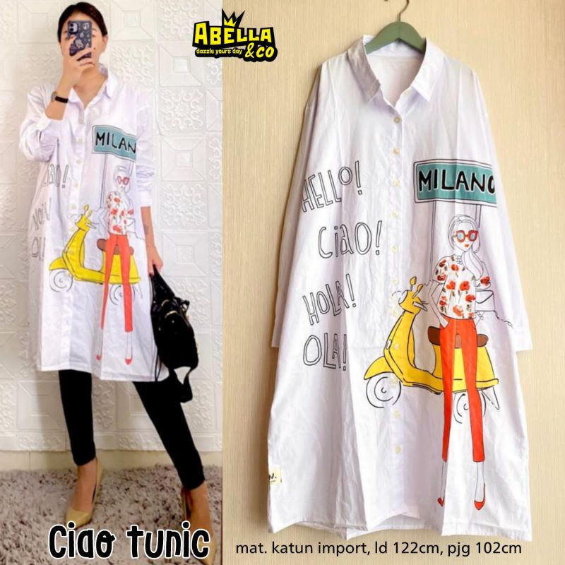 Ciao Tunik Bahan Katun Import - Tunik Wanita Ukuran XXL LD 122 - Tunik Muslim  - Fahion Wanita - Mod
