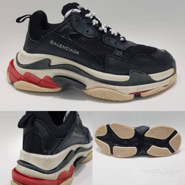 Triple S leather and mesh trainers balenciaga Pinterest