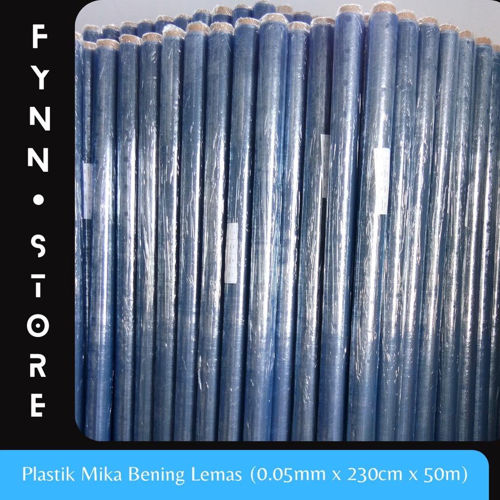 

Plastik mika bening lemas untuk wrapping tebal 0.05 mm x 230 cm x 50 m