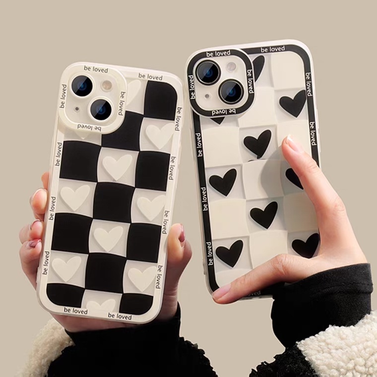 [TPC] Phone Case Iphone HP Grid Love Checkered 6 6S 7 8 PLUS X XS MAX XR 11 12 13 Mini PRO PROMAX IP002 Cute Casing