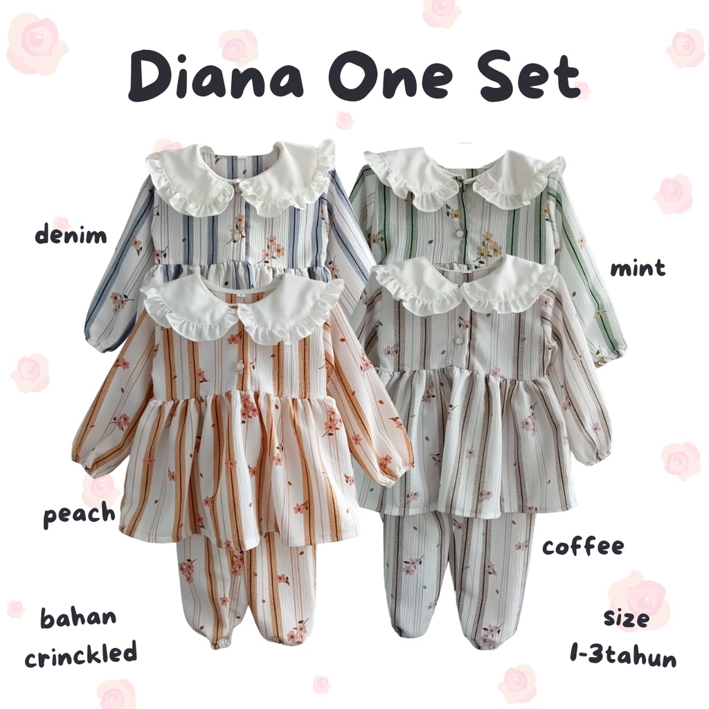 setelan anak perempuan baju anak perempuan 1-3 tahun setelan one set rayon anak crinckled oneset tunik bayi balita 12 bulan DIANA ONE SET KIMI ARIANA