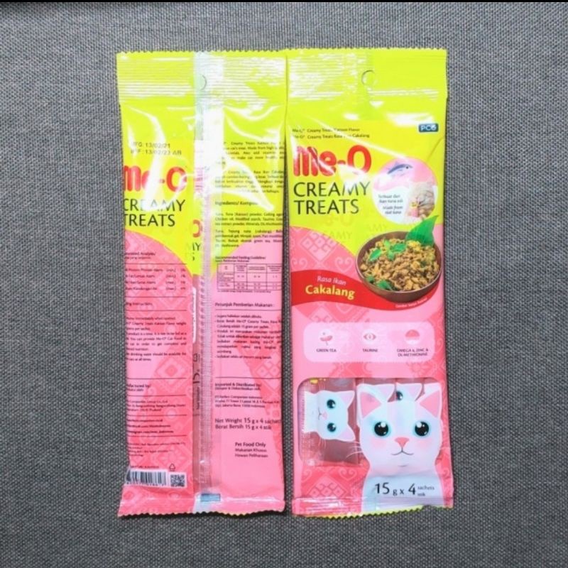 Meo Me-o Creamy Treats Snack Kucing Rasa Ikan Cakalang 4x15 Gr