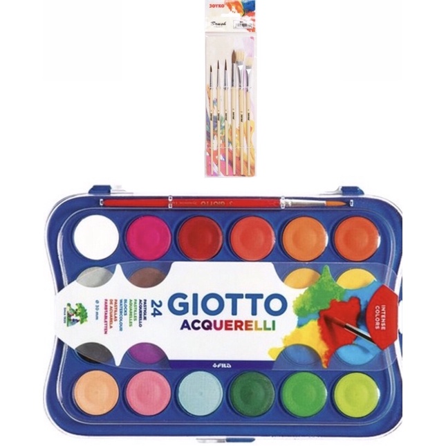 

Cat Air Giotto Acquerelli 24 Warna Free 1 Set Kuas Brush Lukis