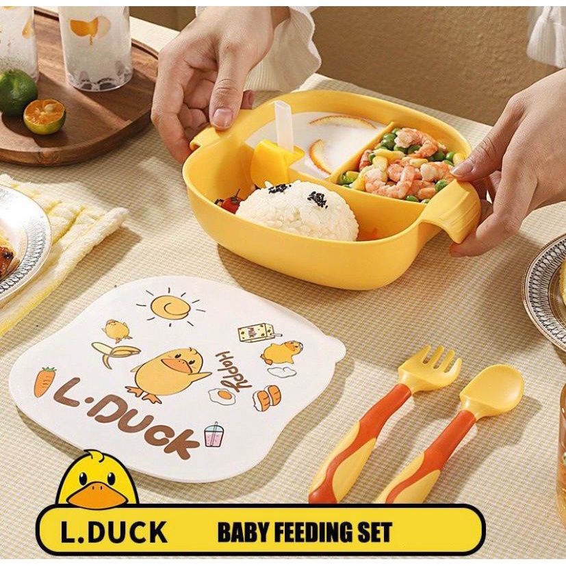 SET TEMPAT MAKAN BAYI ANTI SLIP ANTI TUMPAH  BPA FREE