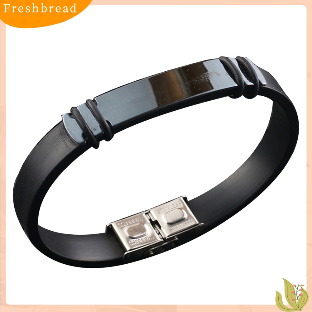 Fresh| Gelang Bangle Bahan Kulit Imitasi Dengan Buckle Untuk Pria