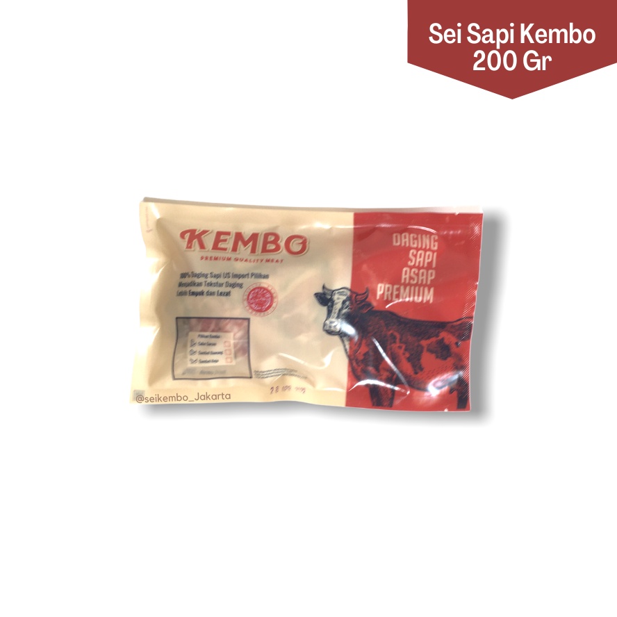 

Sei Sapi KEMBO 200 Gr Daging Asap Frozen HALAL + Sambal