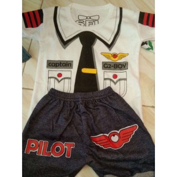 SNI PILOT Setelan baju celana anak bayi SSL EROS