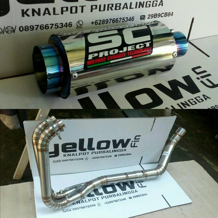 Knalpot SC Project fullsystem untuk Ninja 250 fi/Karbu