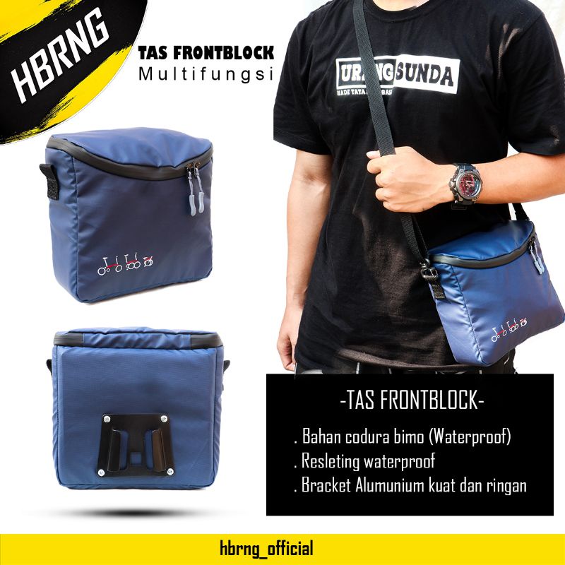 Tas Front Block hbrng FrontBlock sepeda lipat waterproof selempang