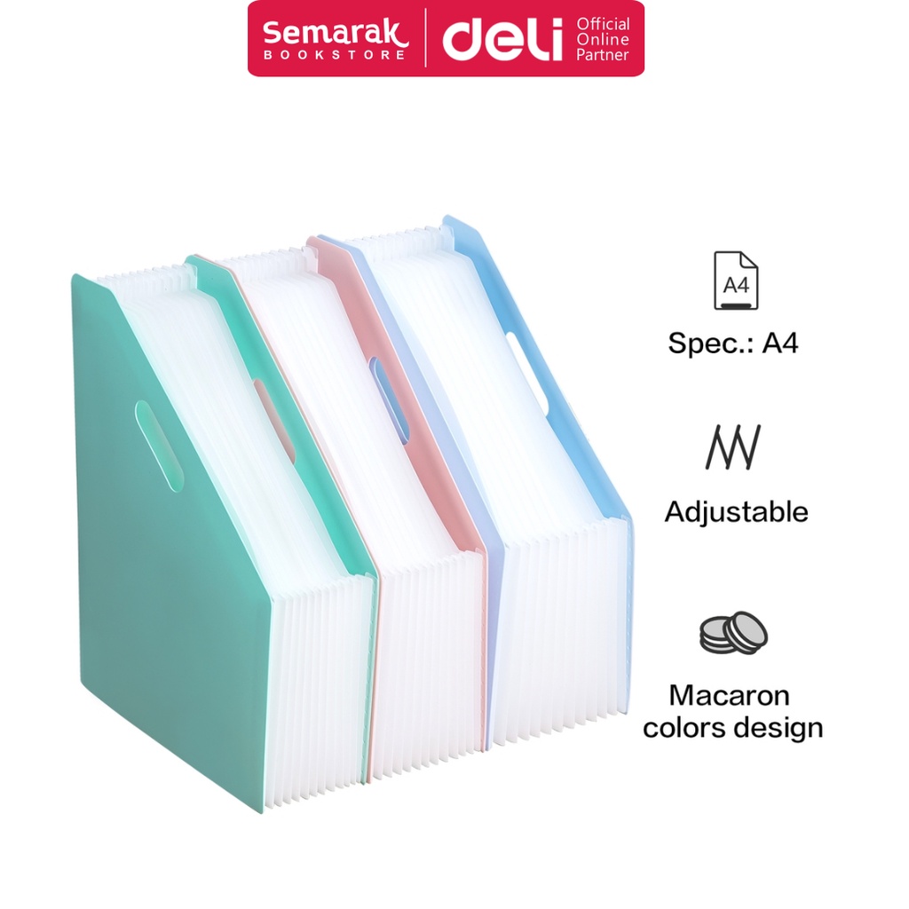 

Deli EB41102 Standing File Tempat Map A4 - Coral Pink / Mist Blue / Mint Green