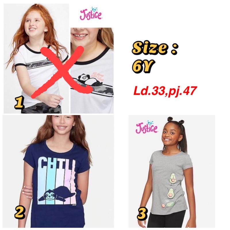kaos anak perempuan 6 tahun jstc girls tee branded sisa eksport