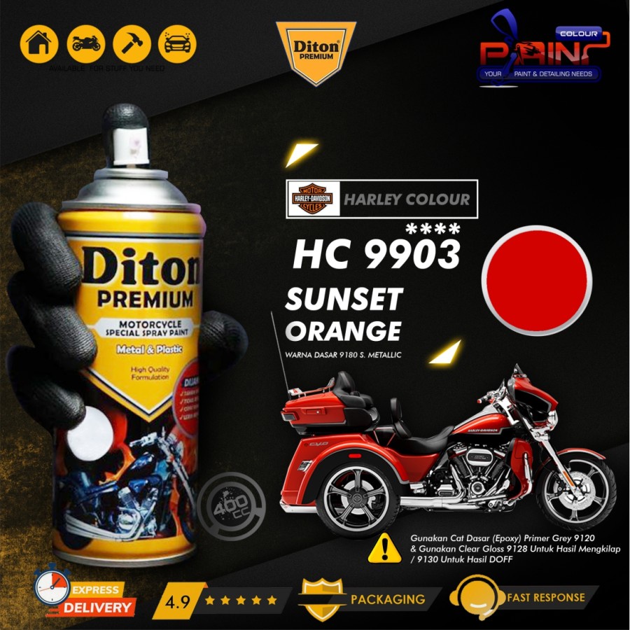 Cat Semprot DITON PREMIUM Harley Colors - Suset Orange HC9903****