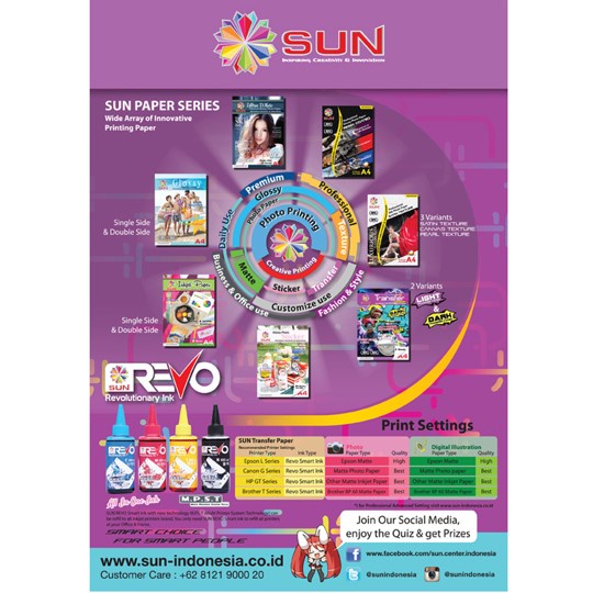 Kertas Transfer A4 Sun Transfer Paper Light / Dark Next Generation A4