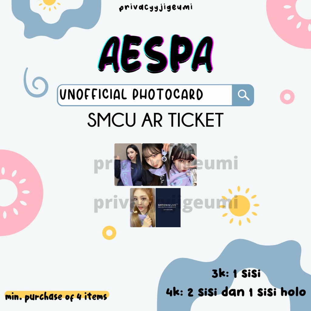 [READY] PHOTOCARD PC UNOFFICIAL AESPA AR TICKET SMCU