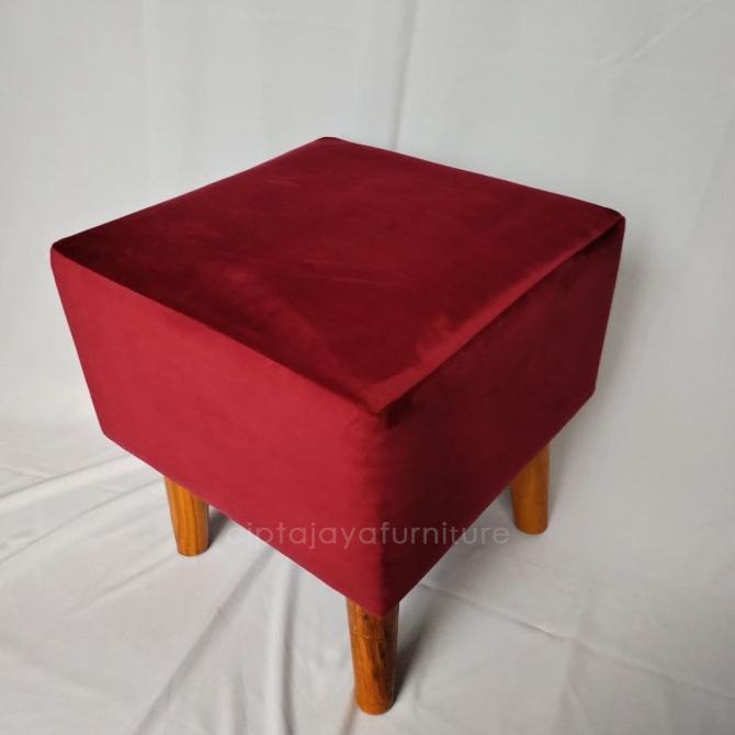 

Stool Sofa Kursi Puff Kotak Minimalis Kayu Murah Nyaman Empuk Uk 40X40 Lianatastore