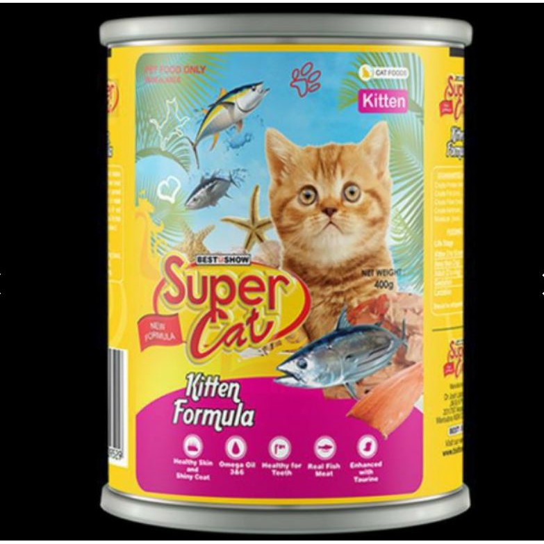 Super cat kitten Wet Food with Kitten Formula 400gr Makanan Kucing