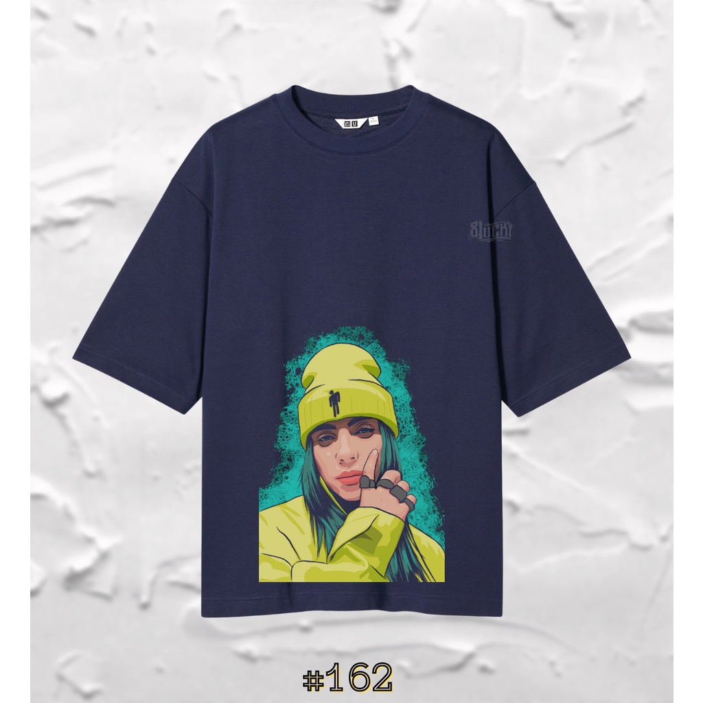 T-shirt Kaos Oversized Billie Eilish Unisex Korean style Baju Oversize Wanita dan Pria Full Cotton 2